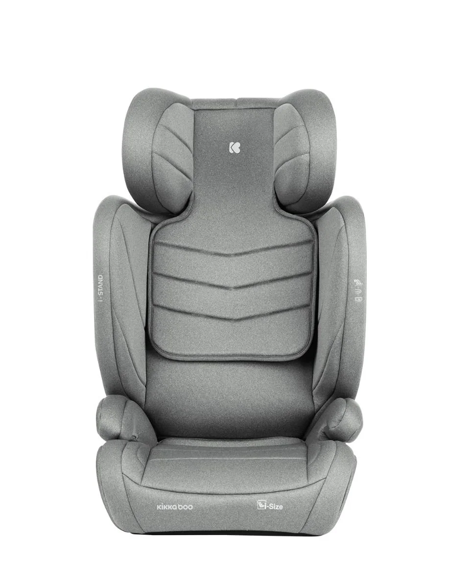 Scaun auto cu isofix i-Size KikkaBoo i-Stand Light Grey, 100-150 cm foto