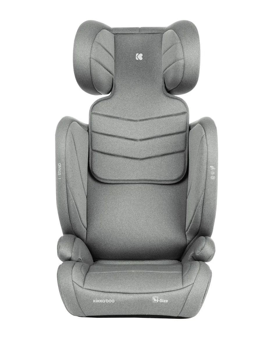 Scaun auto cu isofix i-Size KikkaBoo i-Stand Light Grey, 100-150 cm foto