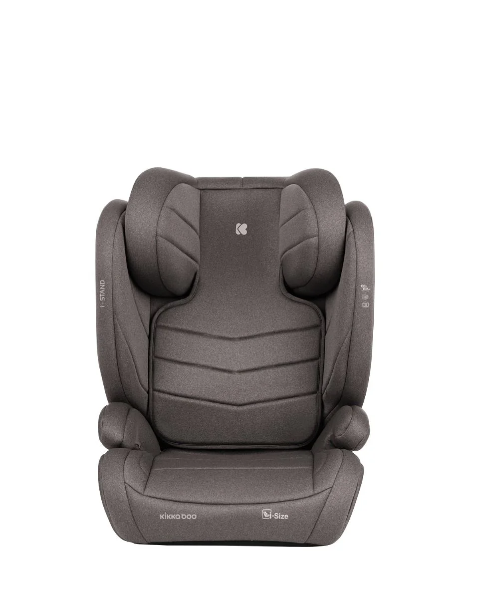 Scaun auto cu isofix i-Size KikkaBoo i-Stand Brown, 100-150 cm