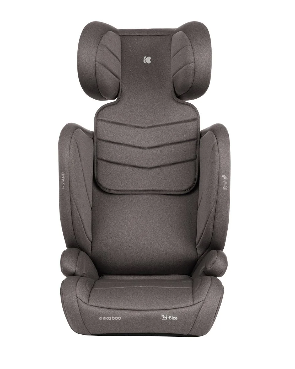 Scaun auto cu isofix i-Size KikkaBoo i-Stand Brown, 100-150 cm