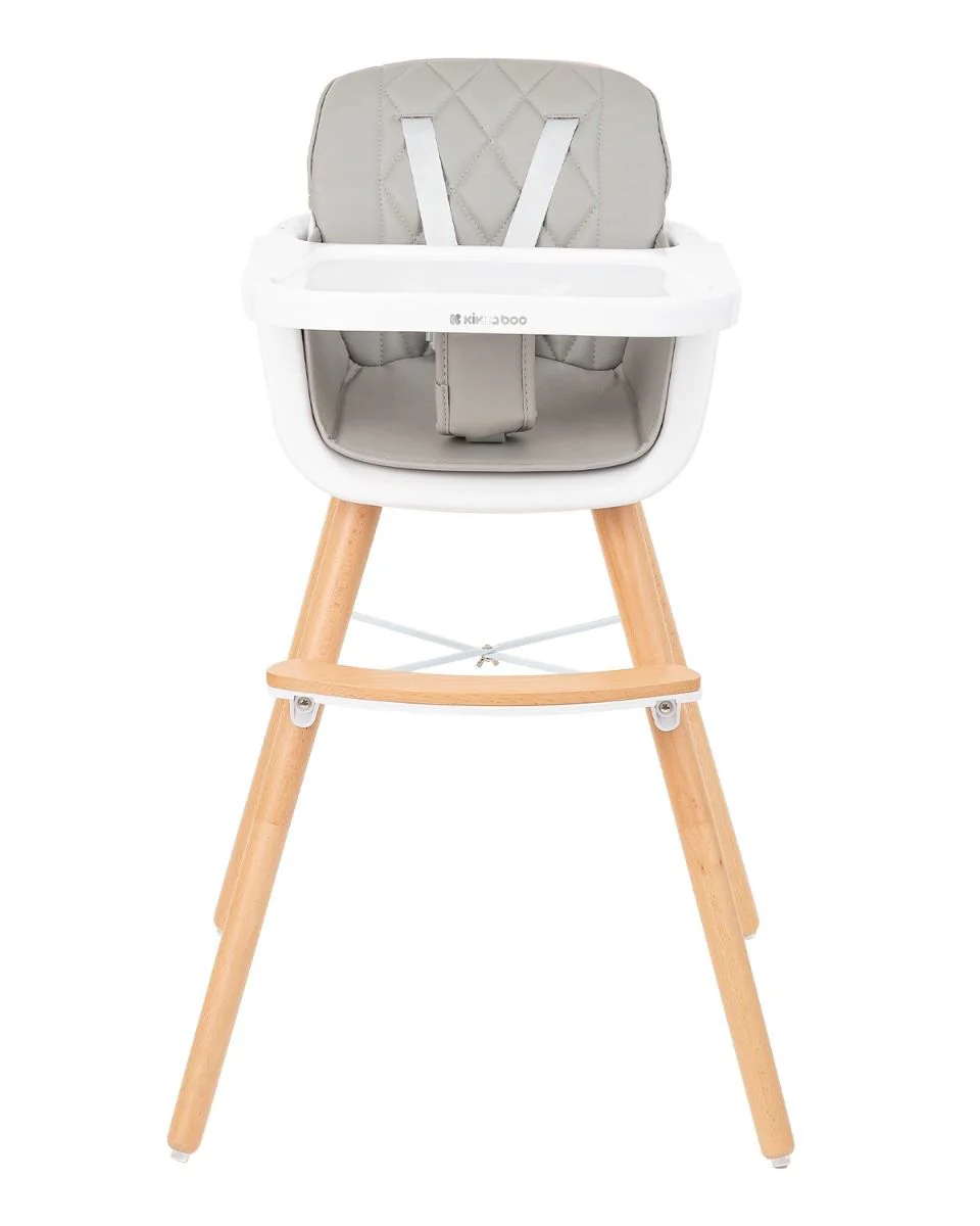 Scaun de masa 2 in 1 KikkaBoo Woody Grey