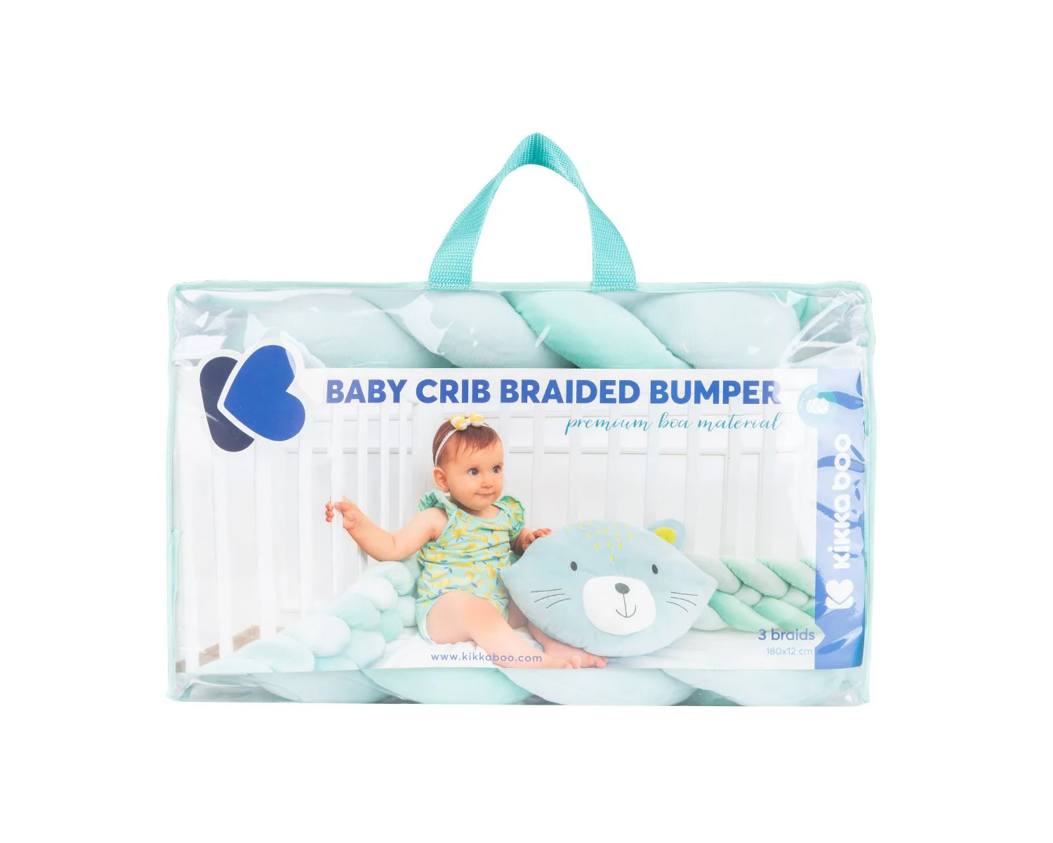 Плетеная боковая защита KikkaBoo Mint (толщина 12 см), 180 см foto