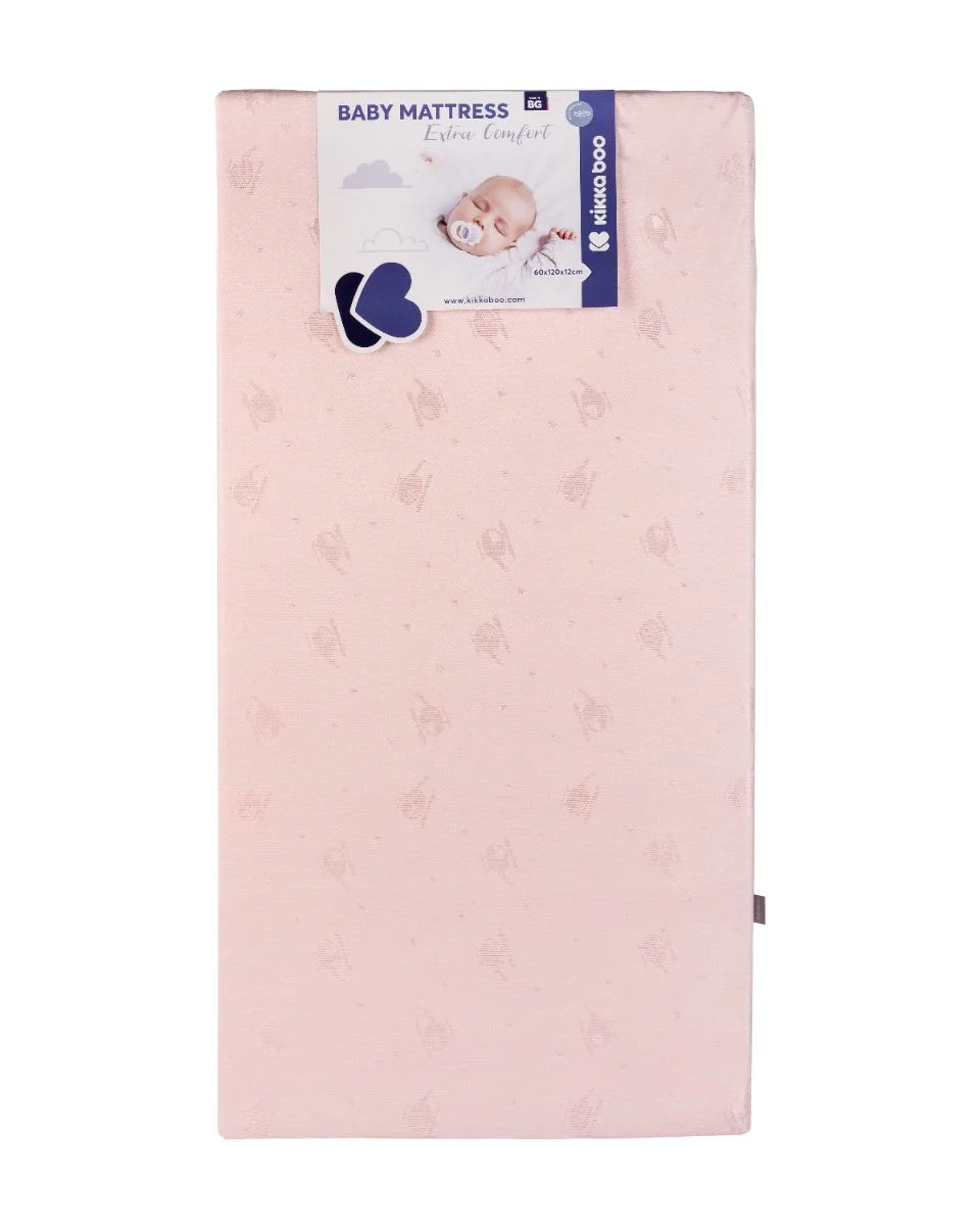 Saltea pentru patut KikkaBoo Extra Comfort Helicopter Pink, 120x60x12 cm foto