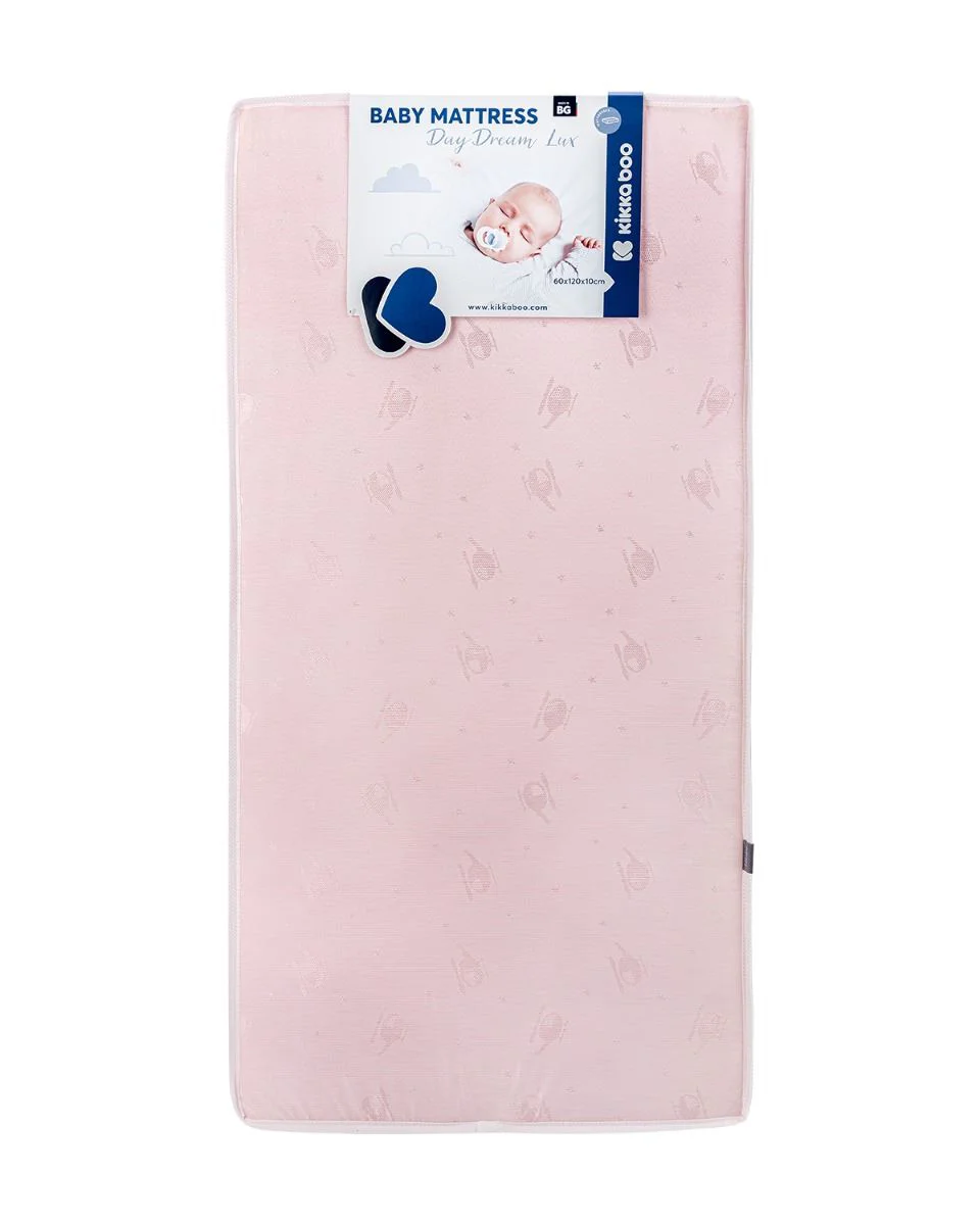 Saltea pentru patut KikkaBoo Day Dream Lux Helicopter Pink, 120x60x10 cm foto