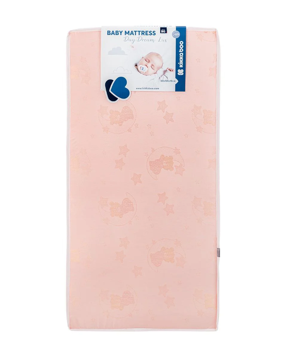 Saltea pentru patut KikkaBoo Day Dream Lux Bear Pink, 120x60x10 cm foto