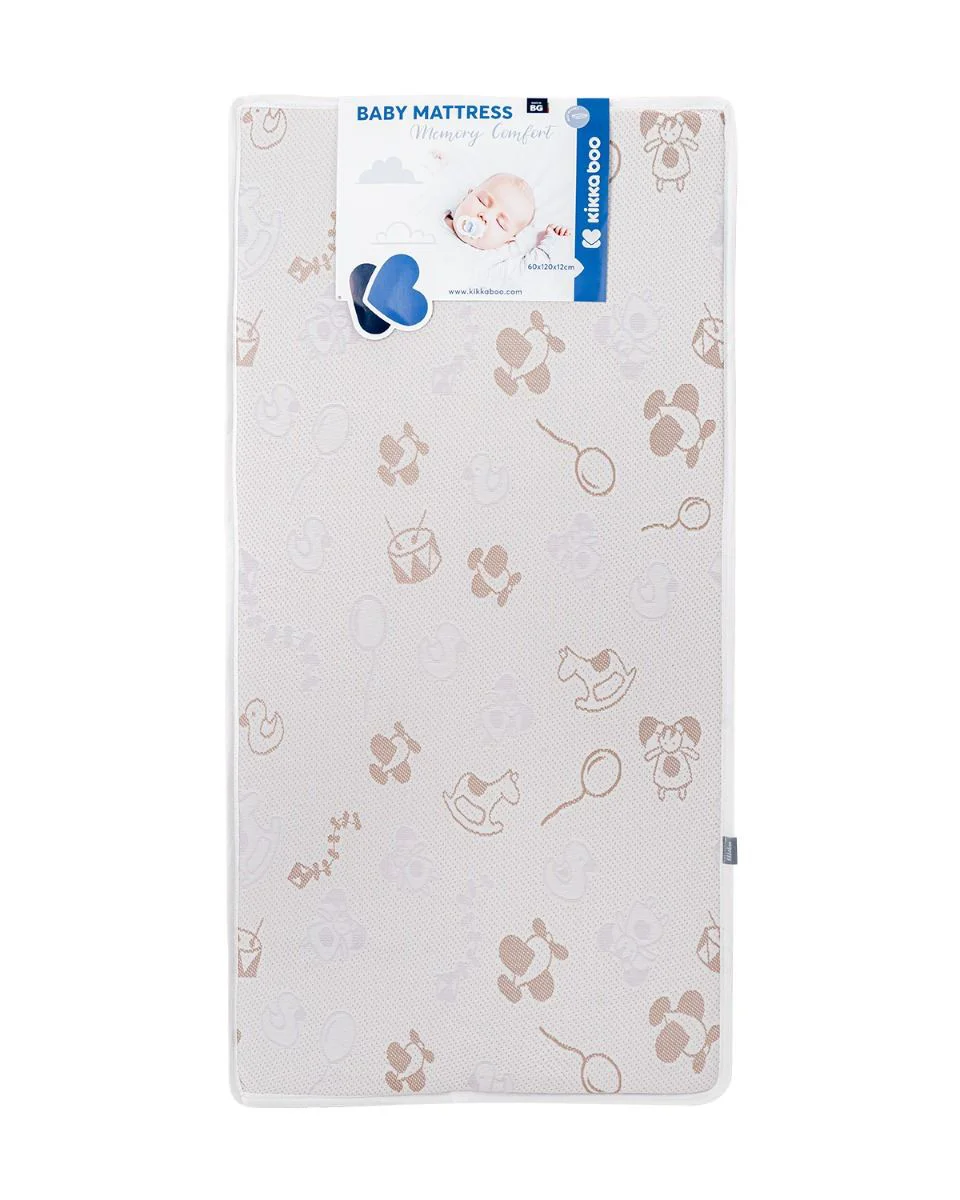 Saltea pentru patut KikkaBoo Memory Comfort Horses Pink, 120x60x12 cm foto