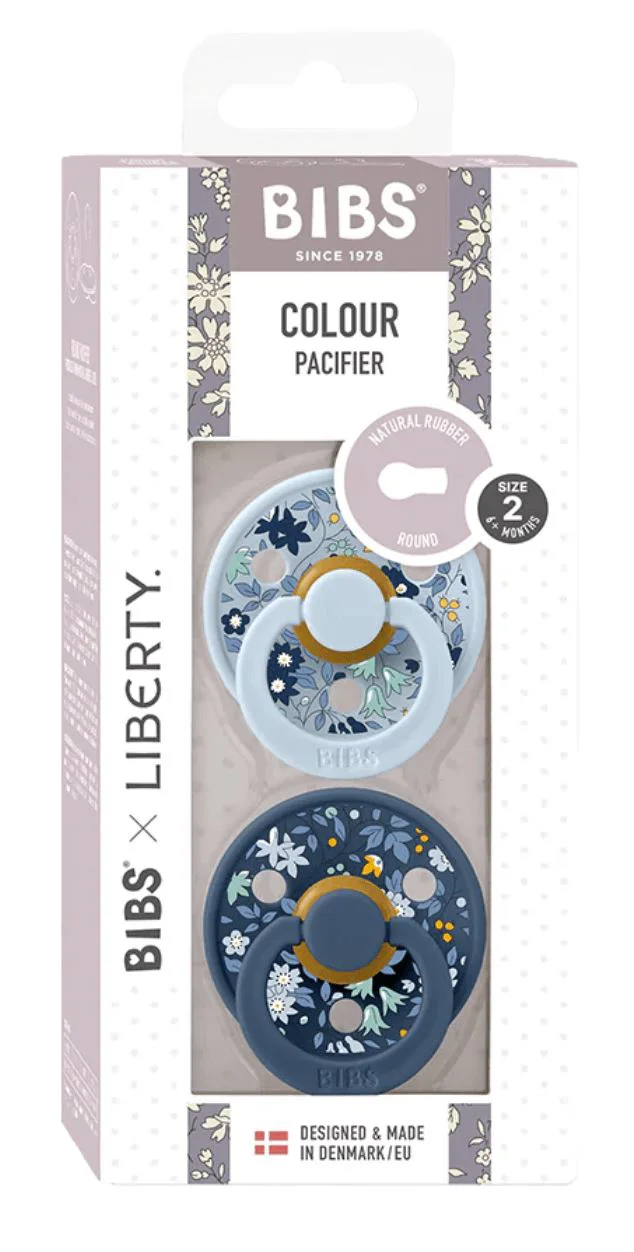 Set 2 suzete rotunde din latex BIBS LIBERTY Colour Chamomile Lawn - Baby Blue Mix (6-18 luni) foto