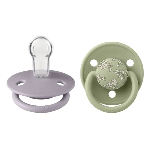 Set 2 suzete rotunde din silicon BIBS LIBERTY De Lux Capel - Sage Mix (0-36 luni)