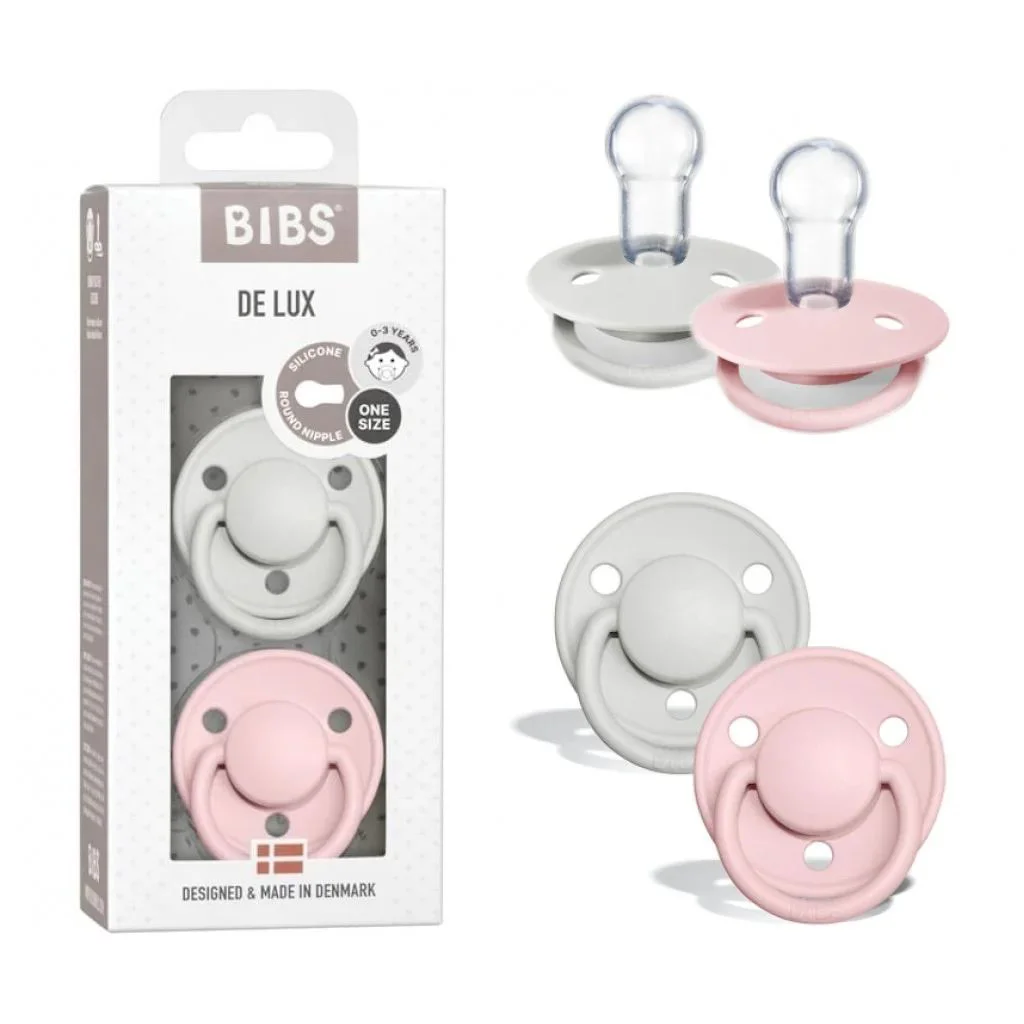 Set 2 suzete rotunde din silicon BIBS De lux Haze/Blossom (0-36 luni) foto