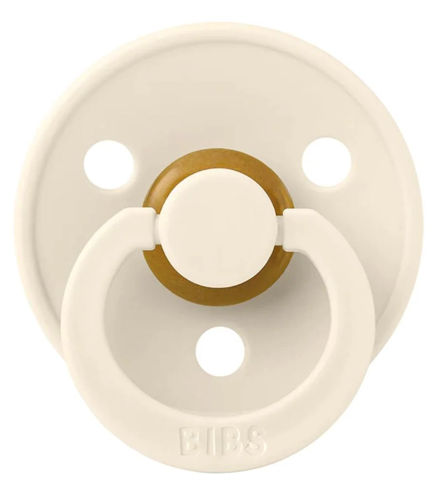 Set 2 suzete rotunde din latex BIBS Colour Ivory/Dark Oak (0-6 luni) foto