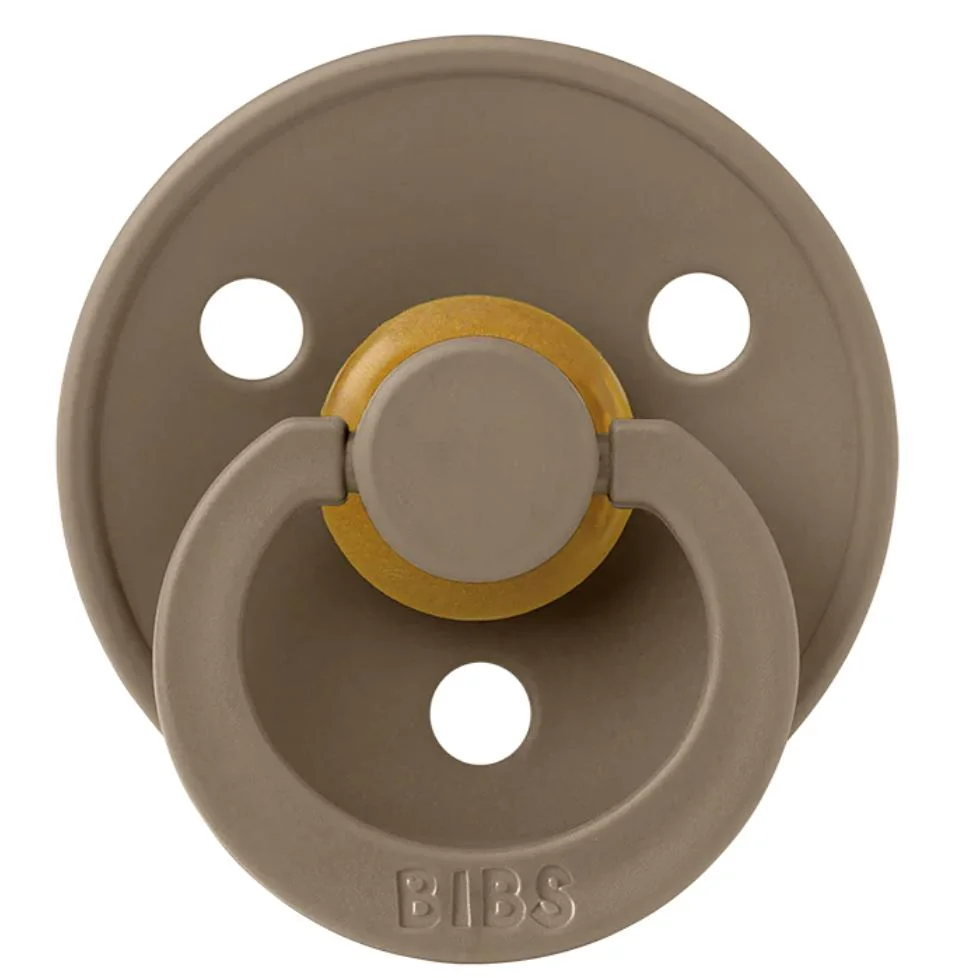 Set 2 suzete rotunde din latex BIBS Colour Ivory/Dark Oak (0-6 luni) foto