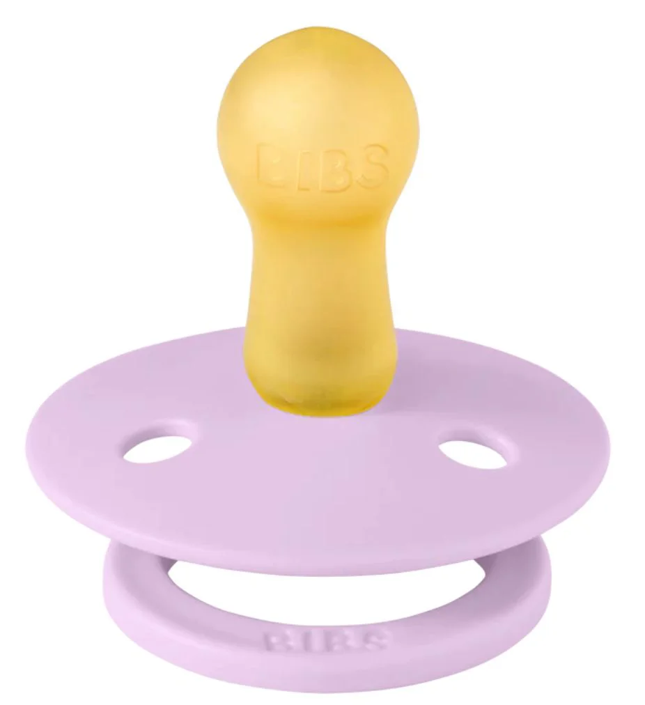 Set 2 suzete rotunde din latex BIBS Colour Violet Sky/Pumpkin (0-6 luni) foto
