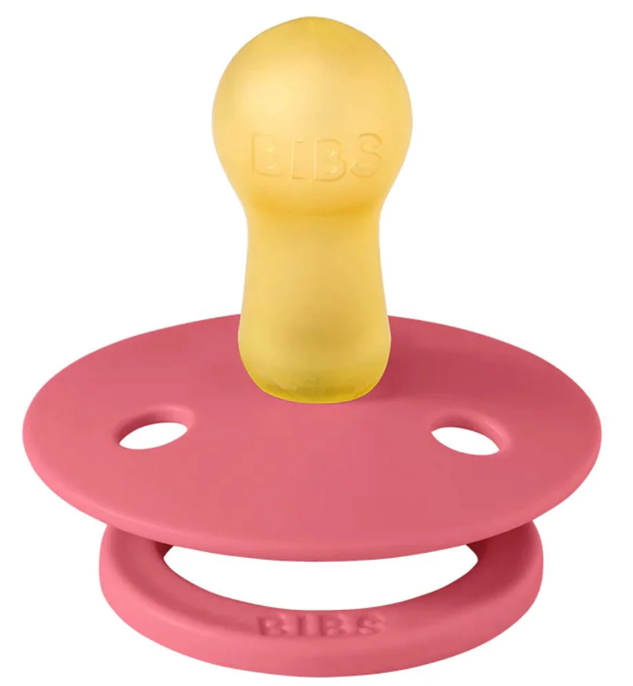 Set 2 suzete rotunde din latex BIBS Colour Dusty Pink/Coral (0-6 luni) foto