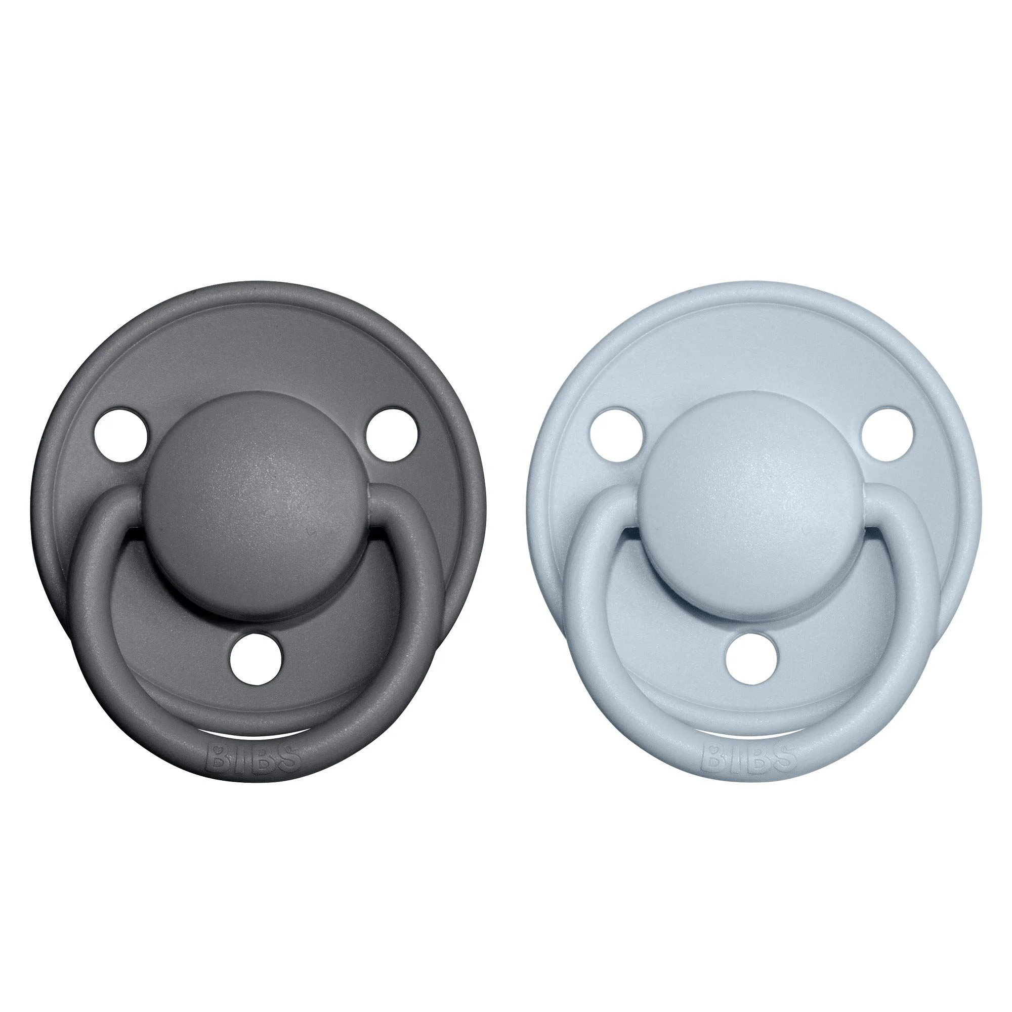 Set 2 suzete rotunde din latex BIBS De lux Iron/Baby Blue (0-6 luni) foto