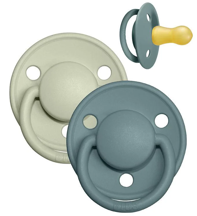Set 2 suzete rotunde din latex BIBS De lux Island Sea/Sage (0-6 luni) foto