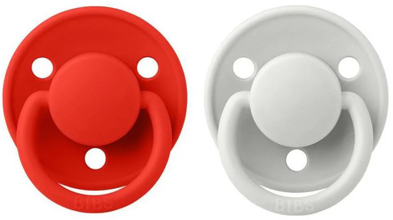Set 2 suzete rotunde din latex BIBS De lux Candy Apple/Haze (6-18 luni) foto
