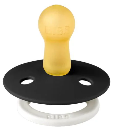 Suzeta rotunda din latex BIBS Glow Black (0-6 luni) foto