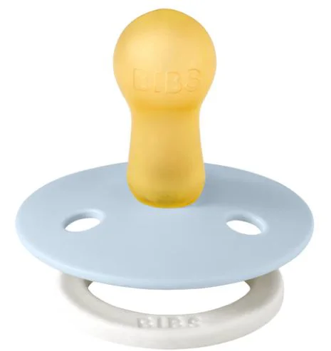 Suzeta rotunda din latex BIBS Glow Baby Blue (0-6 luni) foto