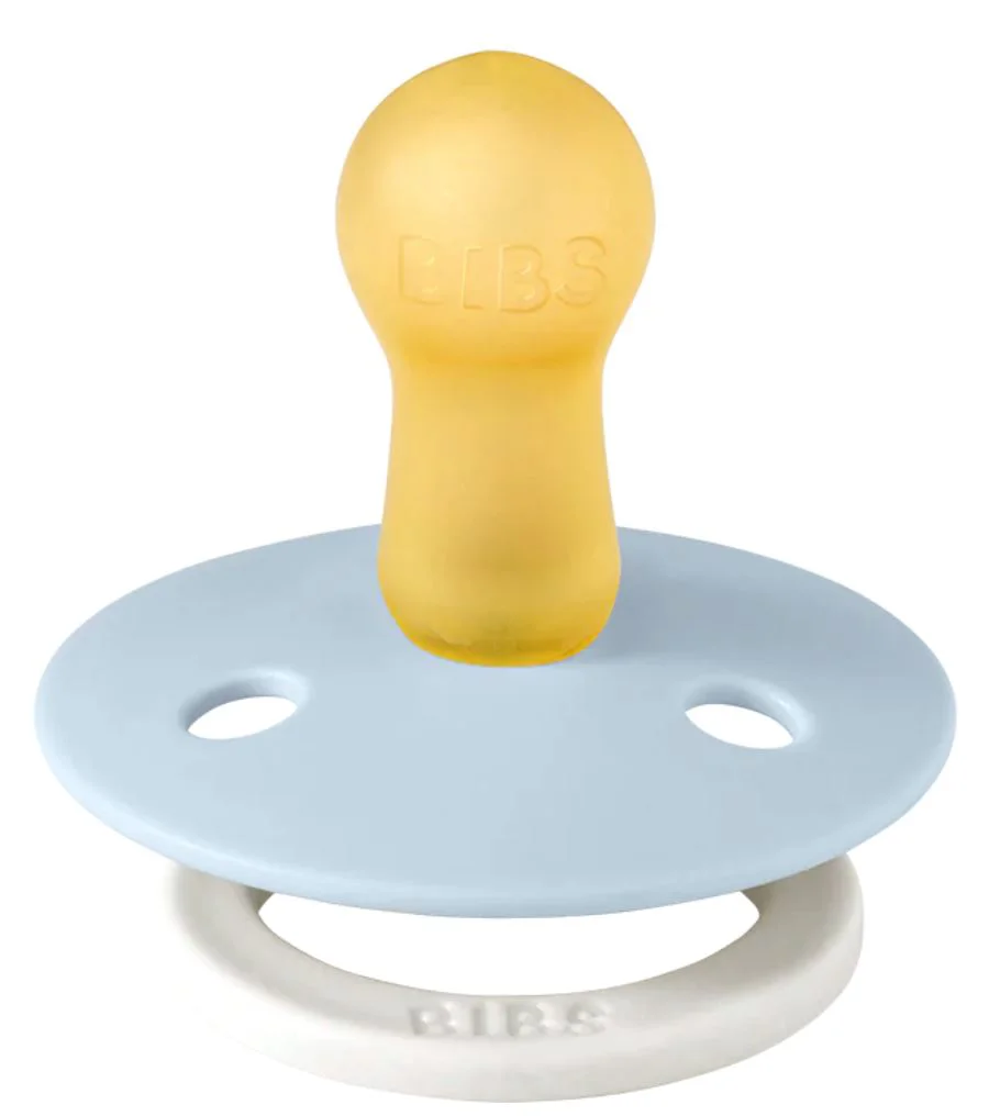 Suzeta rotunda din latex BIBS Glow Baby Blue (6-18 luni) foto