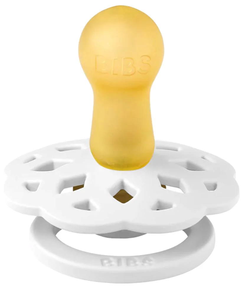 Suzeta rotunda din latex BIBS Boheme White (0-6 luni) foto