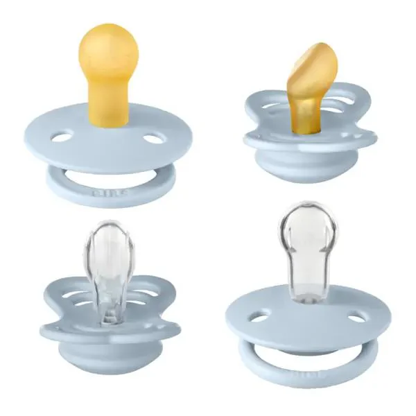 Set 4 suzete BIBS Try-it Collection Baby Blue (0-6 luni)