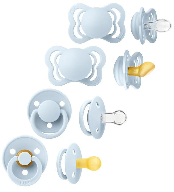 Set 4 suzete BIBS Try-it Collection Baby Blue (0-6 luni)