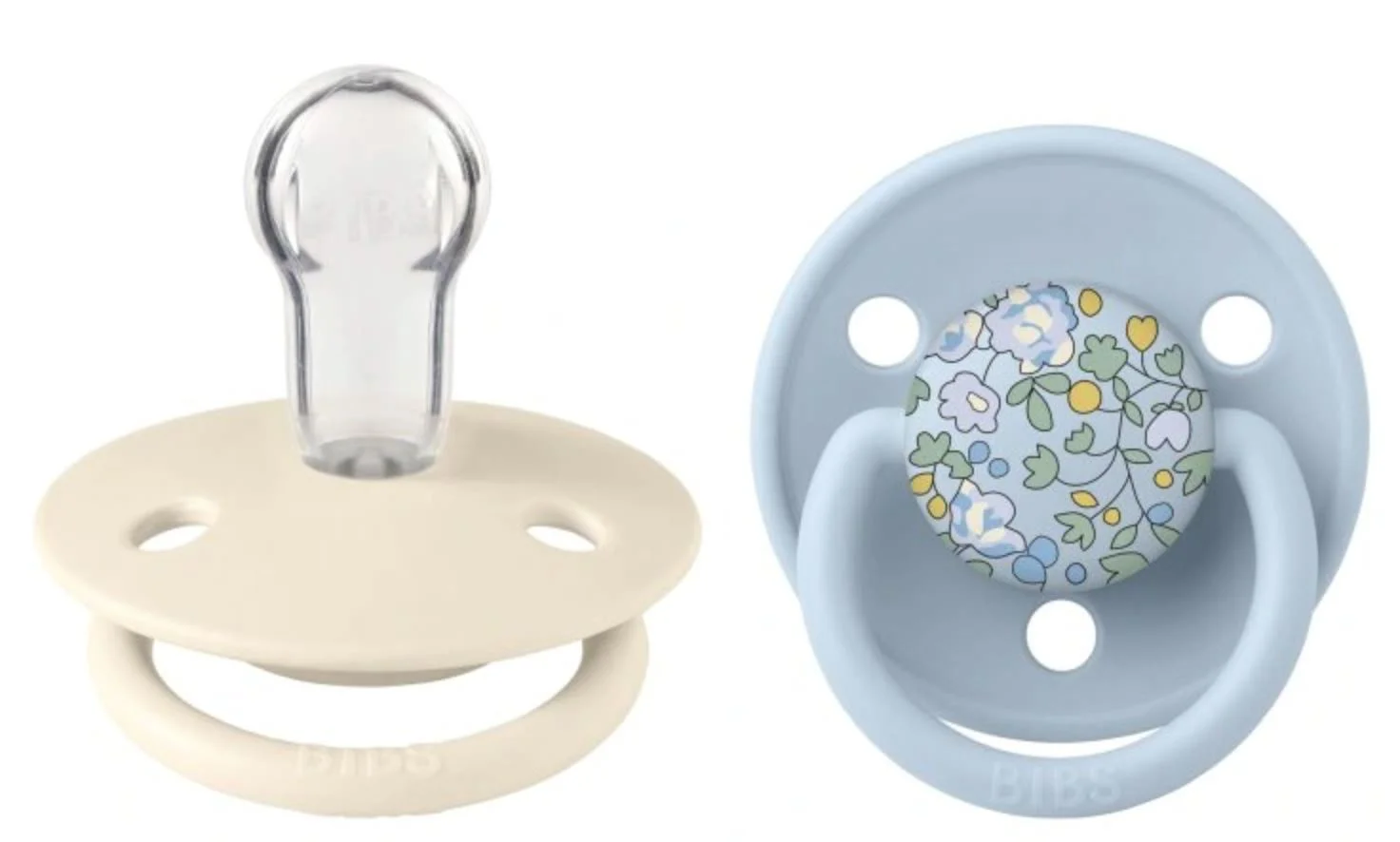 Set 2 suzete rotunde din silicon BIBS LIBERTY De Lux Eloise - Baby Blue Mix (0-36 luni)