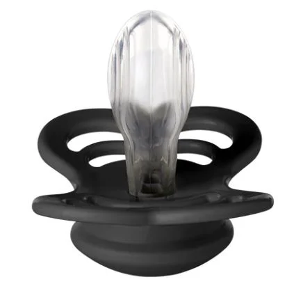 Set 2 suzete simetrice din silicon BIBS Supreme Cloud/Black (0-6 luni) foto