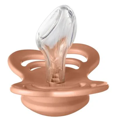 Set 2 suzete anatomice din silicon BIBS Couture Vanilla/Peach (0-6 luni) foto