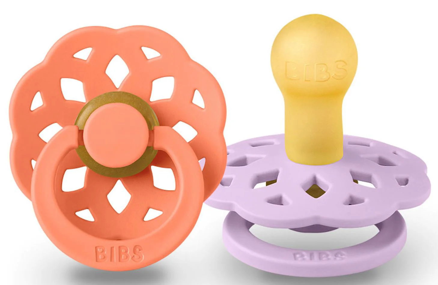 Set 2 suzete rotunde din latex BIBS Boheme Papaya/Violet Sky (6-18 luni) foto