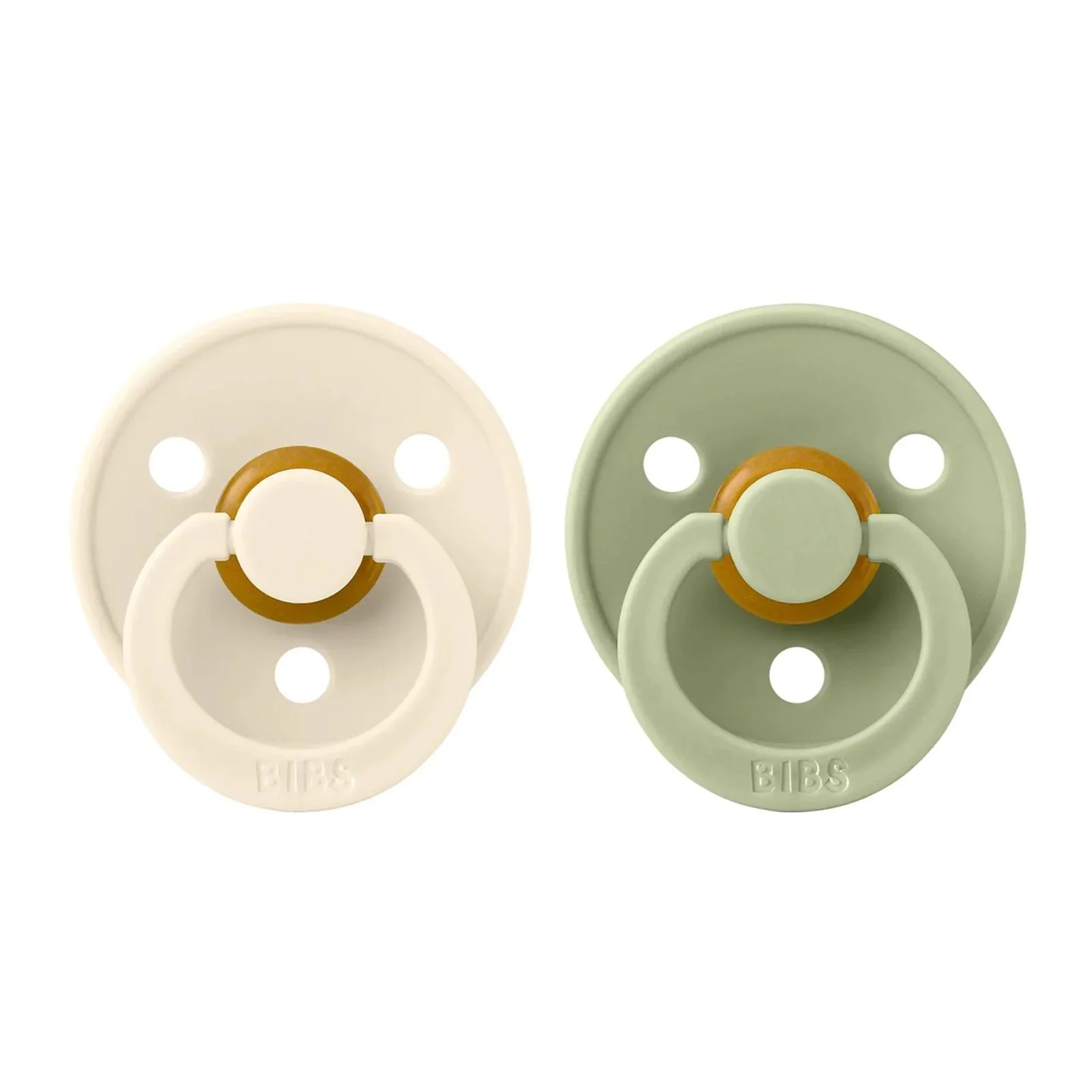 Set 2 suzete simetrice din latex BIBS Colour Ivory/Sage (0-6 luni) foto