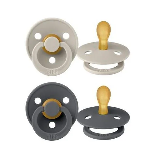 Set 2 suzete simetrice din latex BIBS Colour Sand/Iron (0-6 luni) foto
