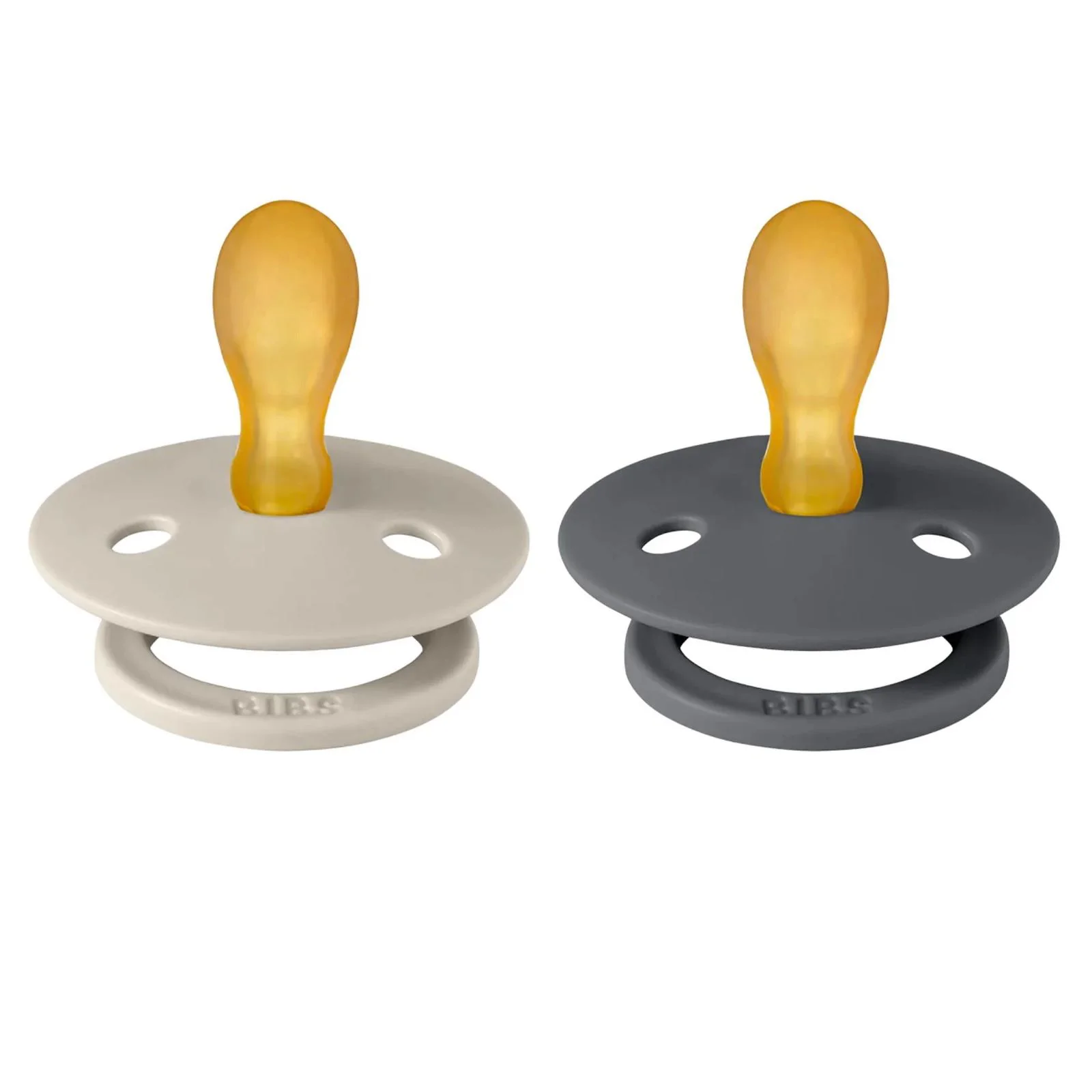 Set 2 suzete simetrice din latex BIBS Colour Sand/Iron (0-6 luni) foto