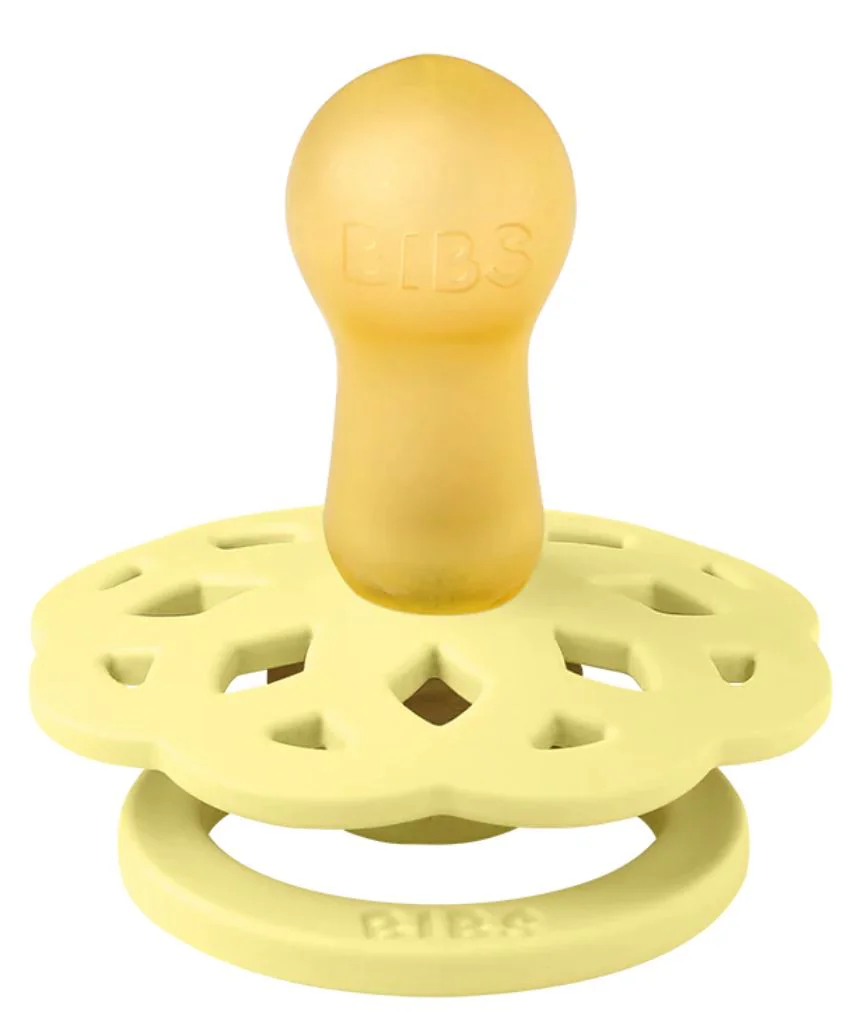 Set 2 suzete rotunde din latex BIBS Boheme White/Sunshine (0-6 luni) foto