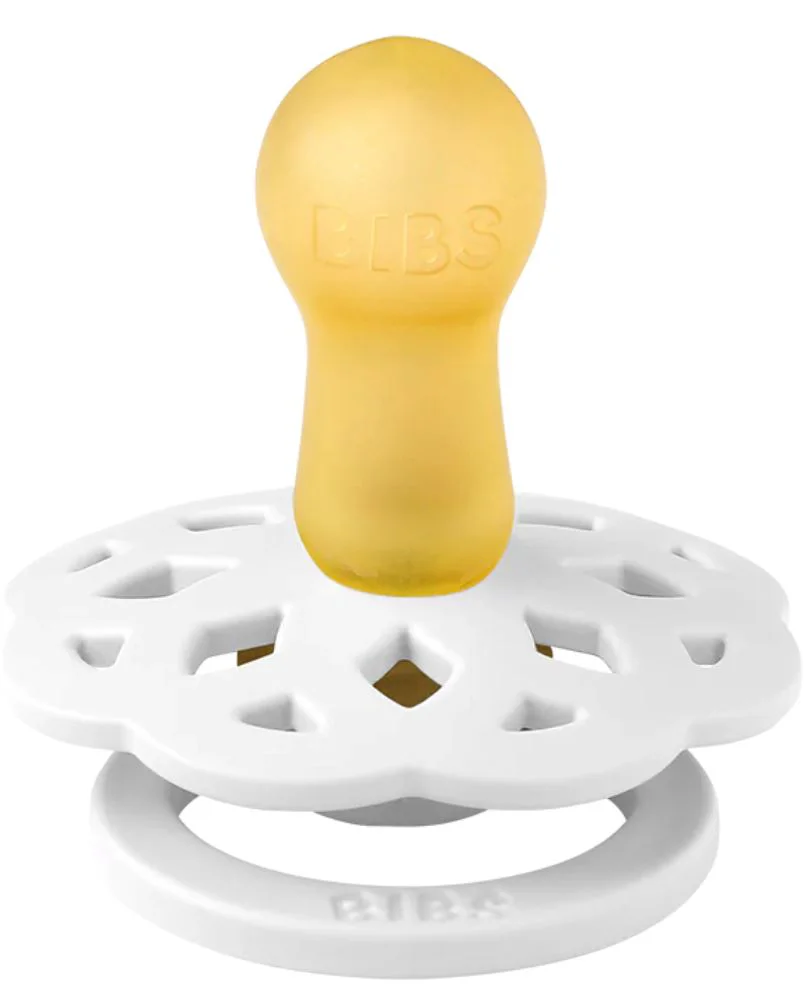 Set 2 suzete rotunde din latex BIBS Boheme White/Sunshine (6-18 luni) foto