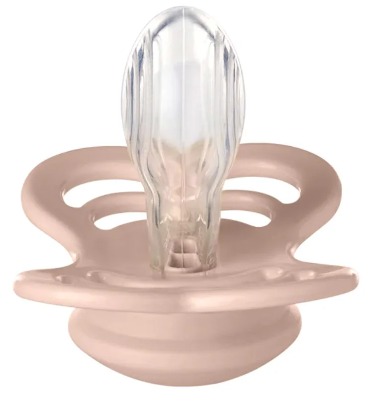 Set 2 suzete simetrice din silicon BIBS Supreme Ivory/Blush (6-18 luni) foto