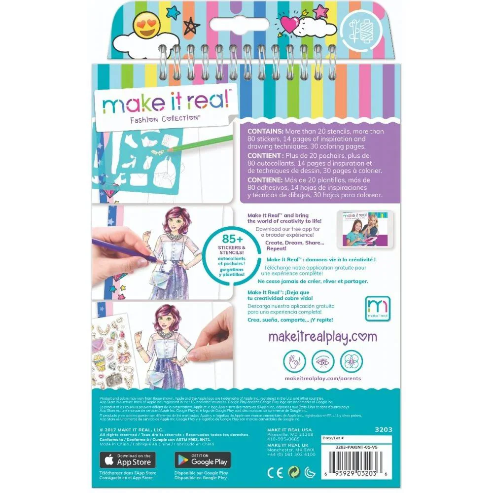 Carnet Make It Real Fashion Design Sketchbook Digital Dream