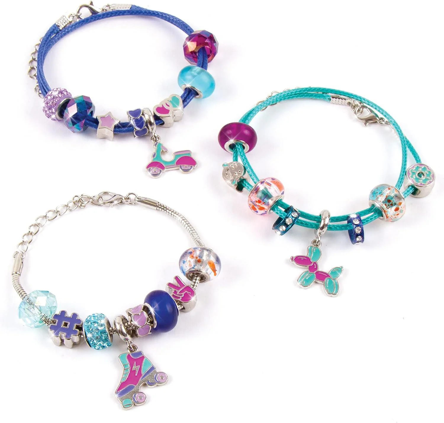 Set de creatie Make It Real True Blue Halo Charms Bracelets