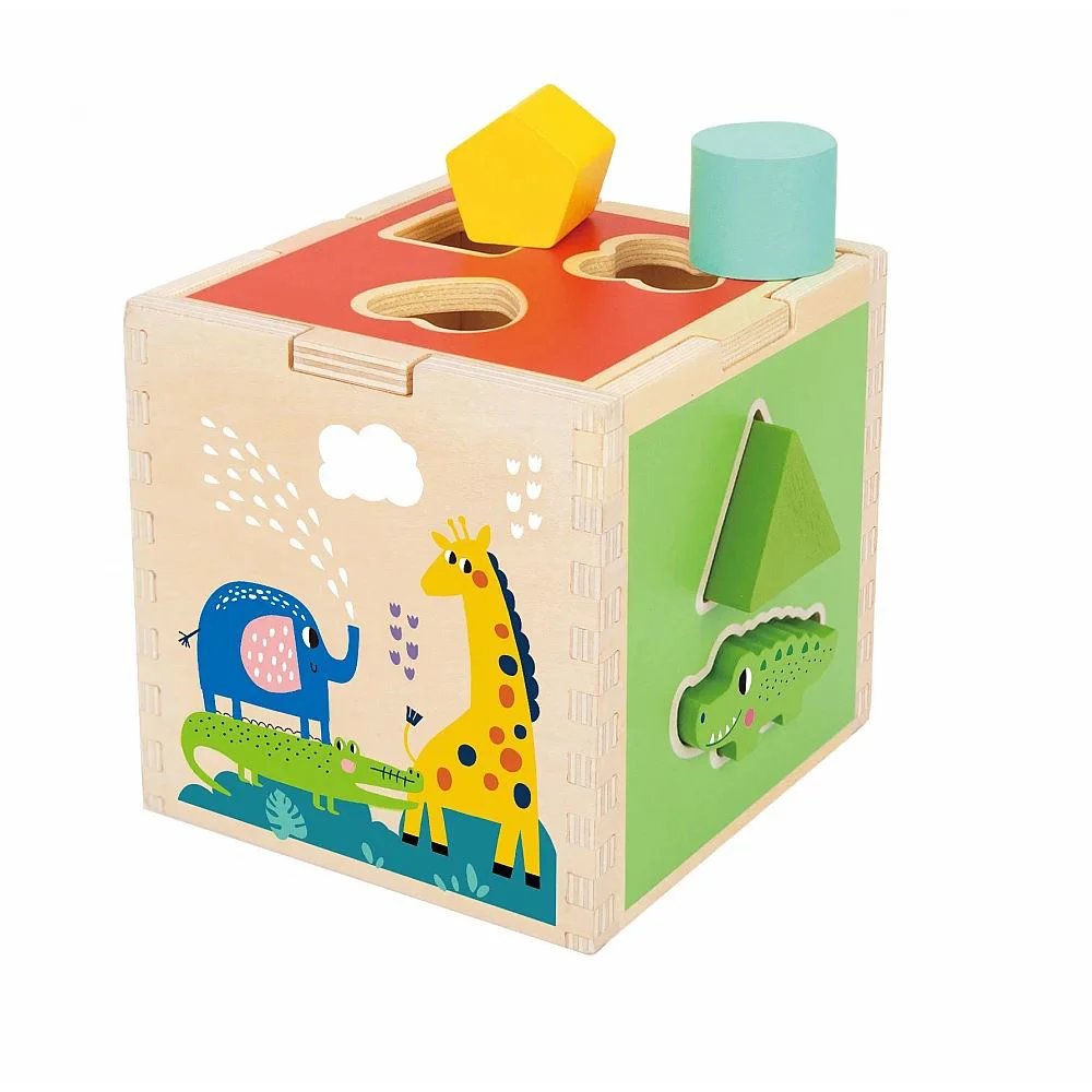 Cub-sorter din lemn Tooky Toy Animale foto