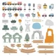 Calea ferata din lemn cu tren si accesorii Viga Toys, 90 piese
