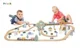 Calea ferata din lemn cu tren si accesorii Viga Toys, 90 piese