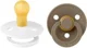 Set 2 suzete rotunde din latex BIBS Colour White/Dark Oak (0-6 luni) foto