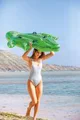 Pluta gonflabila cu manere Intex "Crocodil gigant", 203x114x25 cm