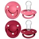 Set 2 suzete rotunde din silicon BIBS De lux Coral/Ruby (0-36 luni) foto