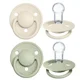 Set 2 suzete rotunde din silicon BIBS De lux Ivory/Sage (0-36 luni)