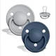 Set 2 suzete rotunde din silicon BIBS De lux Cloud/Steel Blue (0-36 luni)