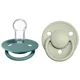 Set 2 suzete rotunde din silicon BIBS De lux Island Sea/Sage (0-36 luni)