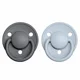 Set 2 suzete rotunde din latex BIBS De lux Iron/Baby Blue (0-6 luni) foto