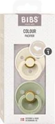 Set 2 suzete anatomice din latex BIBS Colour Ivory/Sage (0-6 luni) foto