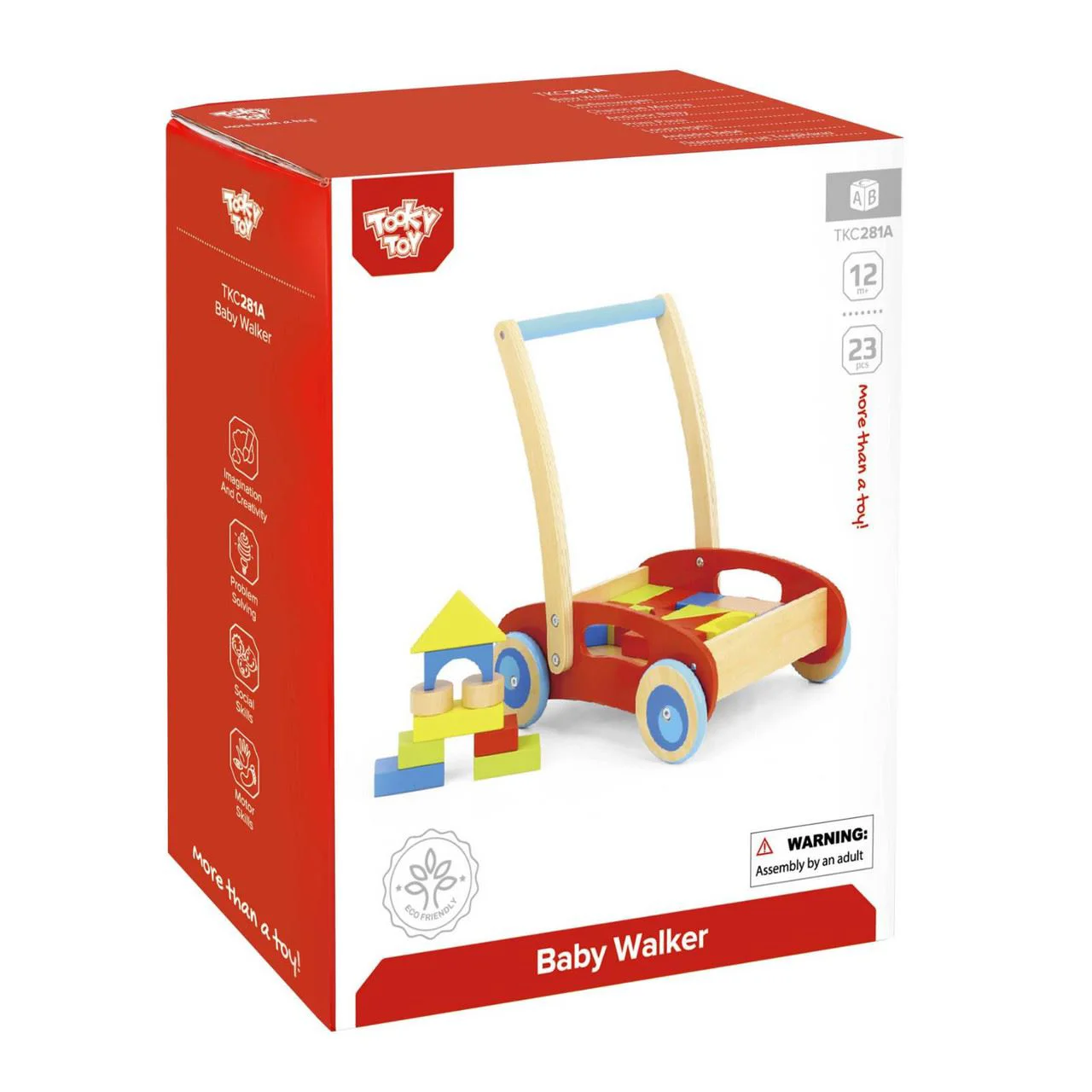 Carucior din lemn Tooky Toy cu forme foto